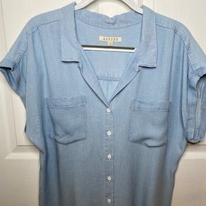 Francesca's Harper Denim Button Down Shirt